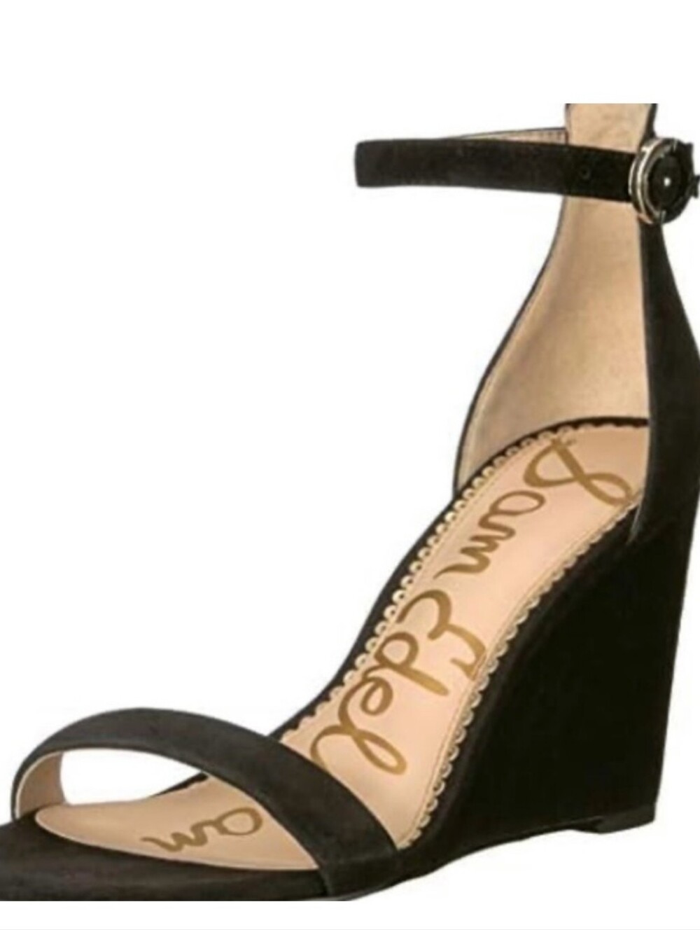 Sam Edelman Neesa Suede Ankle-Strap Wedge Sandals 7.5